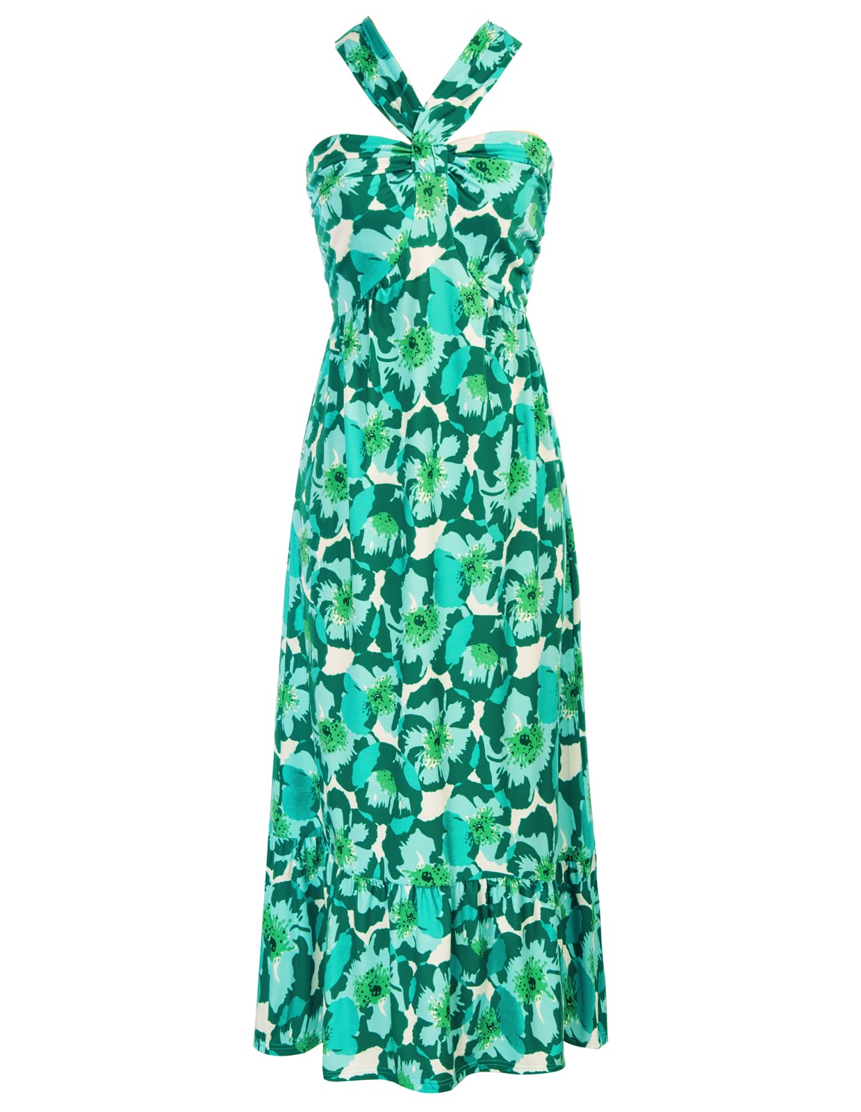 GRACE KARIN 2025 Women's Criss Cross Halterneck Sleeveless Summer Floral Print Flowy A Line Maxi Dress