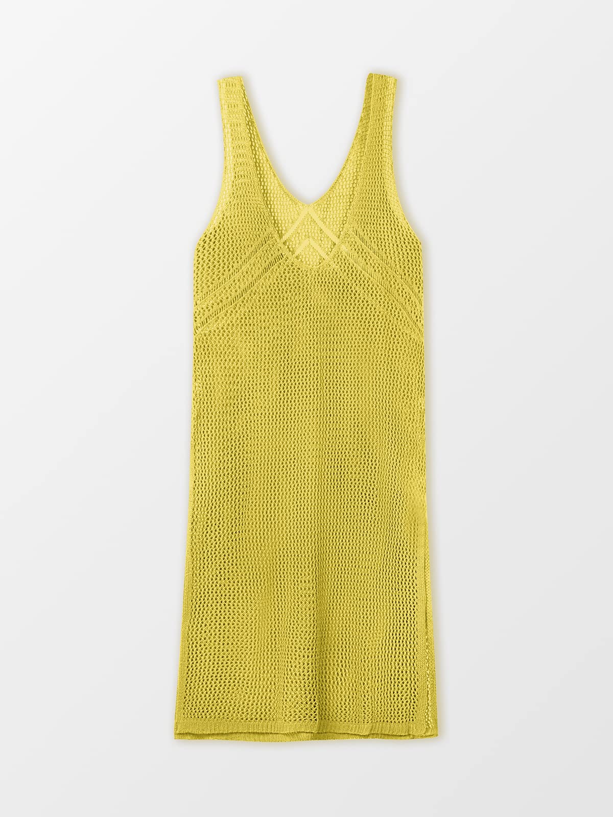 CUPSHE Women Crochet Swimsuit Cover Up Sleeveless Hollow Out Long Swimwear Coverup 2025 Split Mesh Beach Dress