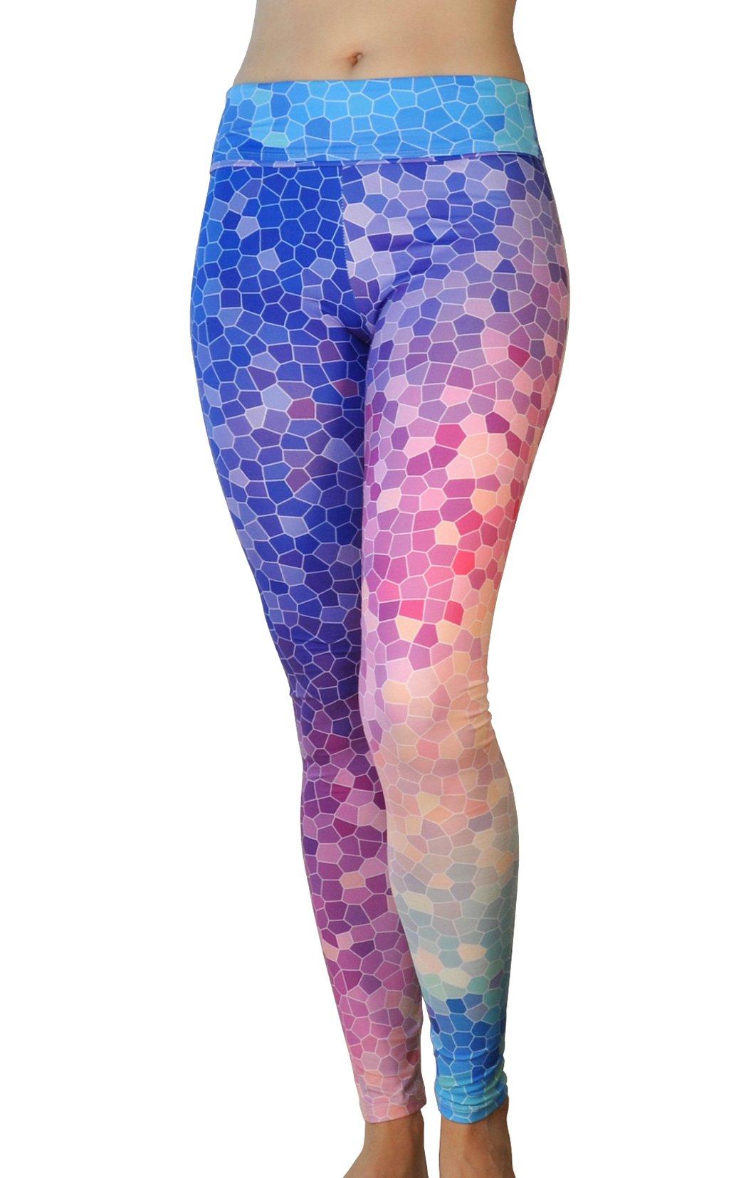 Comfy Yoga Pants - Workout Capris - High Waist Workout Leggings for Women - Lightweight Printed Yoga Legging - Size S/M 4-10