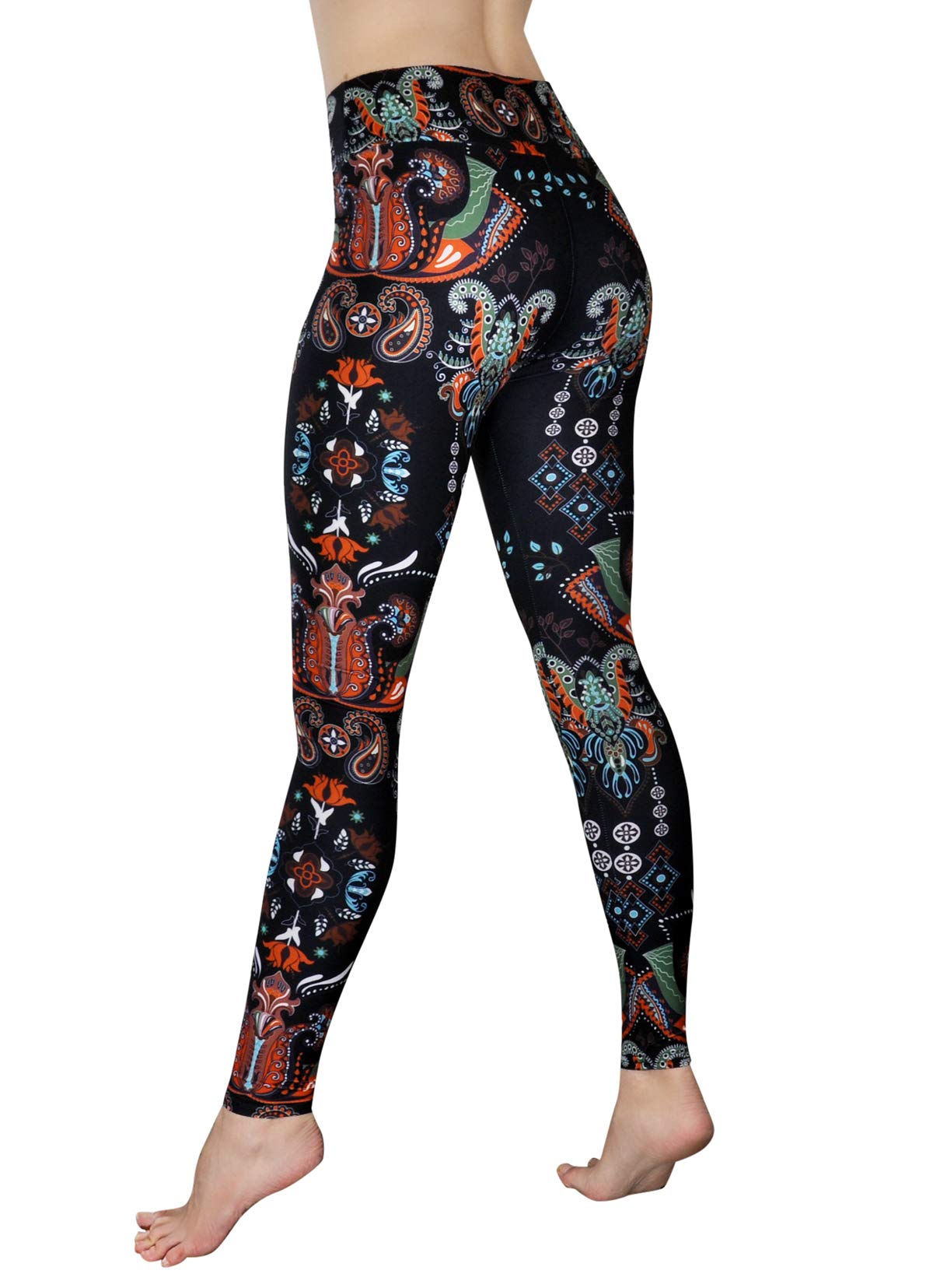 Comfy Yoga Pants - High Waisted Yoga Leggings with Bohemian Print - Extra Soft - Dry Fit