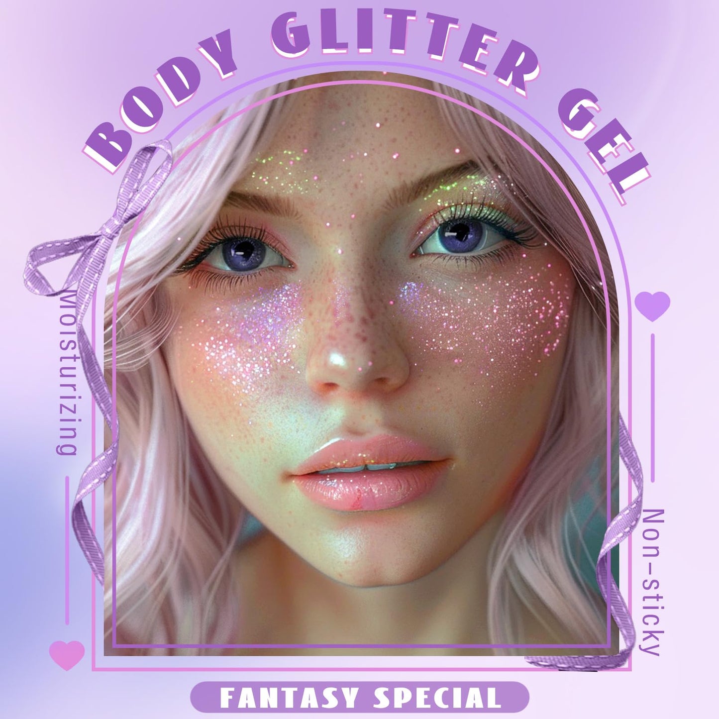 Roll-on Holographic Body Glitter Gel for Face Hair, Chameleon Color Changing Glitter Gel Under Light, Chunky Mermaid Sequins Festival Party Rave Accessories Shimmer Makeup (8# Sparkling Pink)