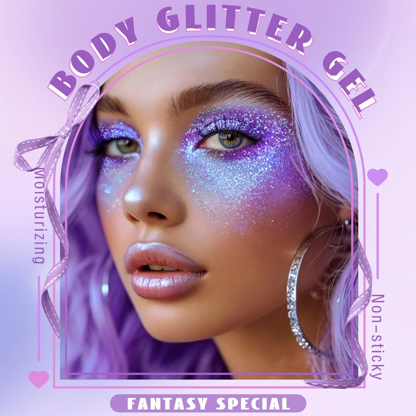 Roll-on Holographic Body Glitter Gel for Face Hair, Chameleon Color Changing Glitter Gel Under Light, Chunky Mermaid Sequins Festival Party Rave Accessories Shimmer Makeup (8# Sparkling Pink)