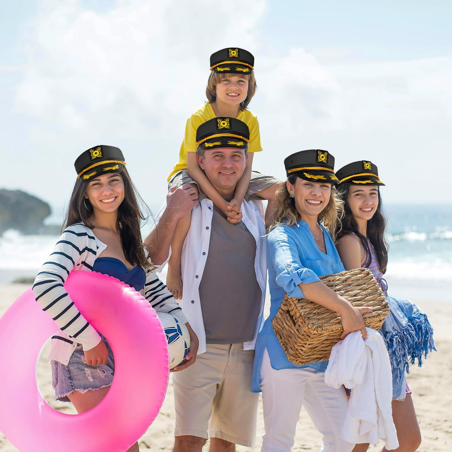 dodowin Captain Hat for Men Women Adjustable Sailor Hats Boat Cruise Yacht Rock Party Costume Beach Essential Hawaiian Outfit