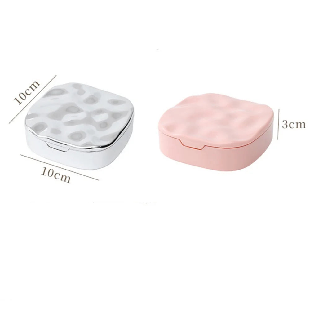 Portable Ring Box Velvet Lined Square Compact Travel Jewelry Case Giftable Necklace Storage for Home Organization