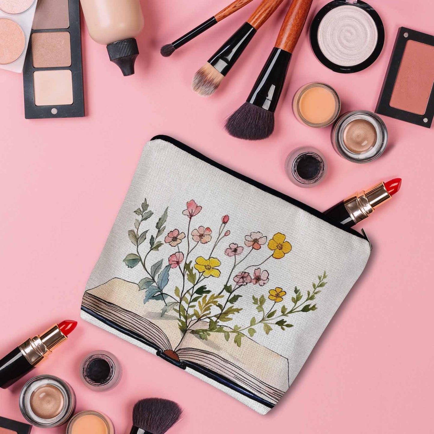 Lobster Cosmetic Travel Bag For Toiletries, Cartoon Lobster Ocean Sea Wave Makeup Bag Toiletry Bags For Women, Flax Cosmetic Bags Make Up Bag Purse Toiletries Bag Birthday Gift