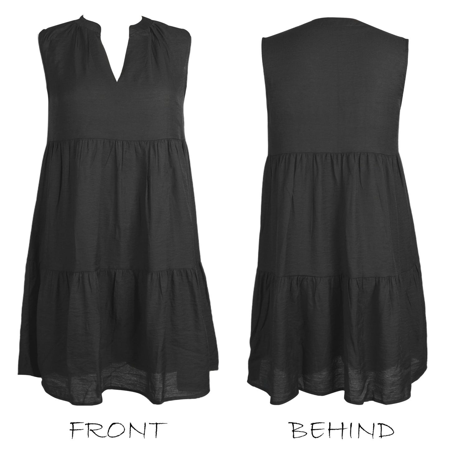 CUPSHE Women's Ruffle Beach Mini Dress Split V Neck A Line Sleeveless Geometric Stripe Tropical Leaf Pattern Summer Dresses