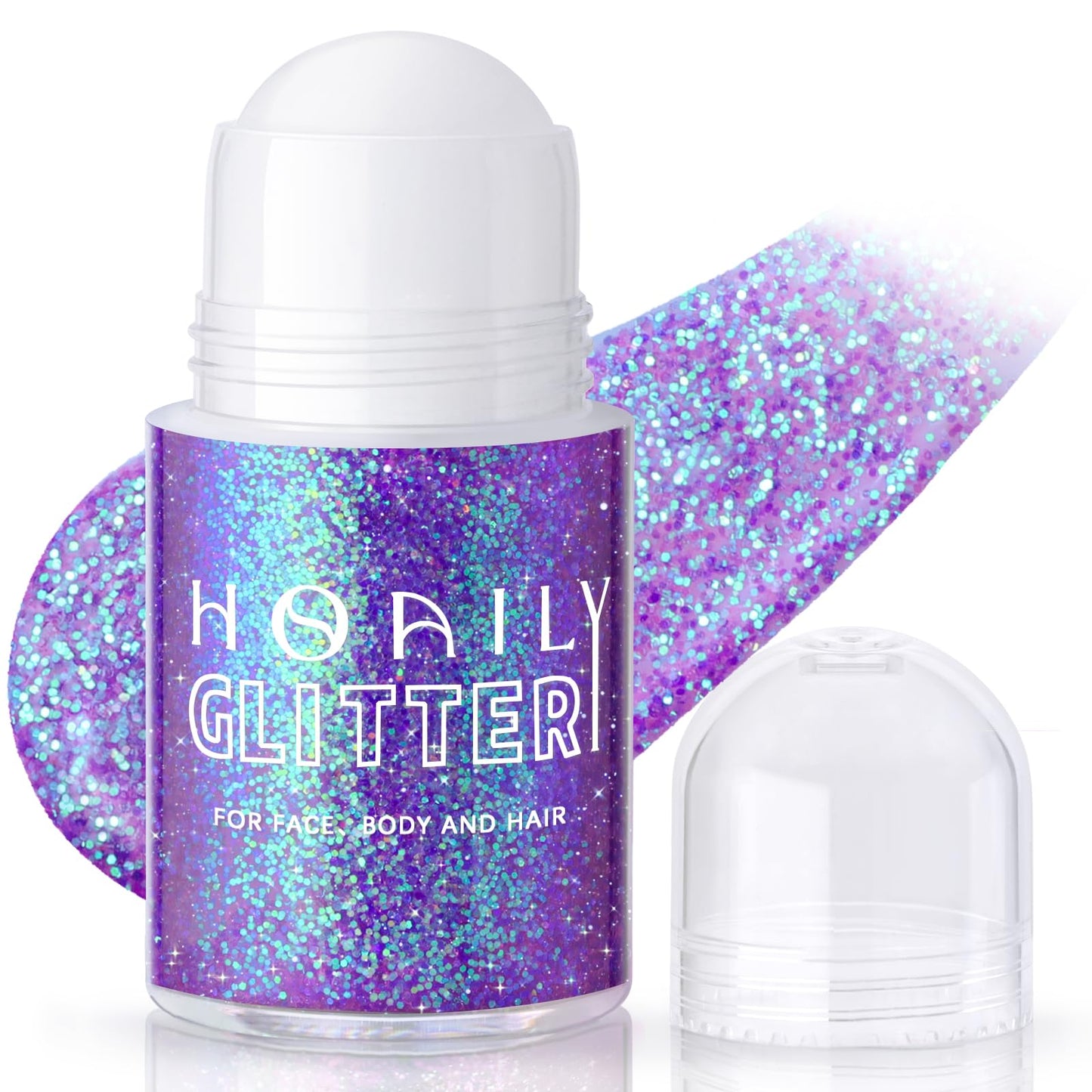 Roll-on Holographic Body Glitter Gel for Face Hair, Chameleon Color Changing Glitter Gel Under Light, Chunky Mermaid Sequins Festival Party Rave Accessories Shimmer Makeup (8# Sparkling Pink)