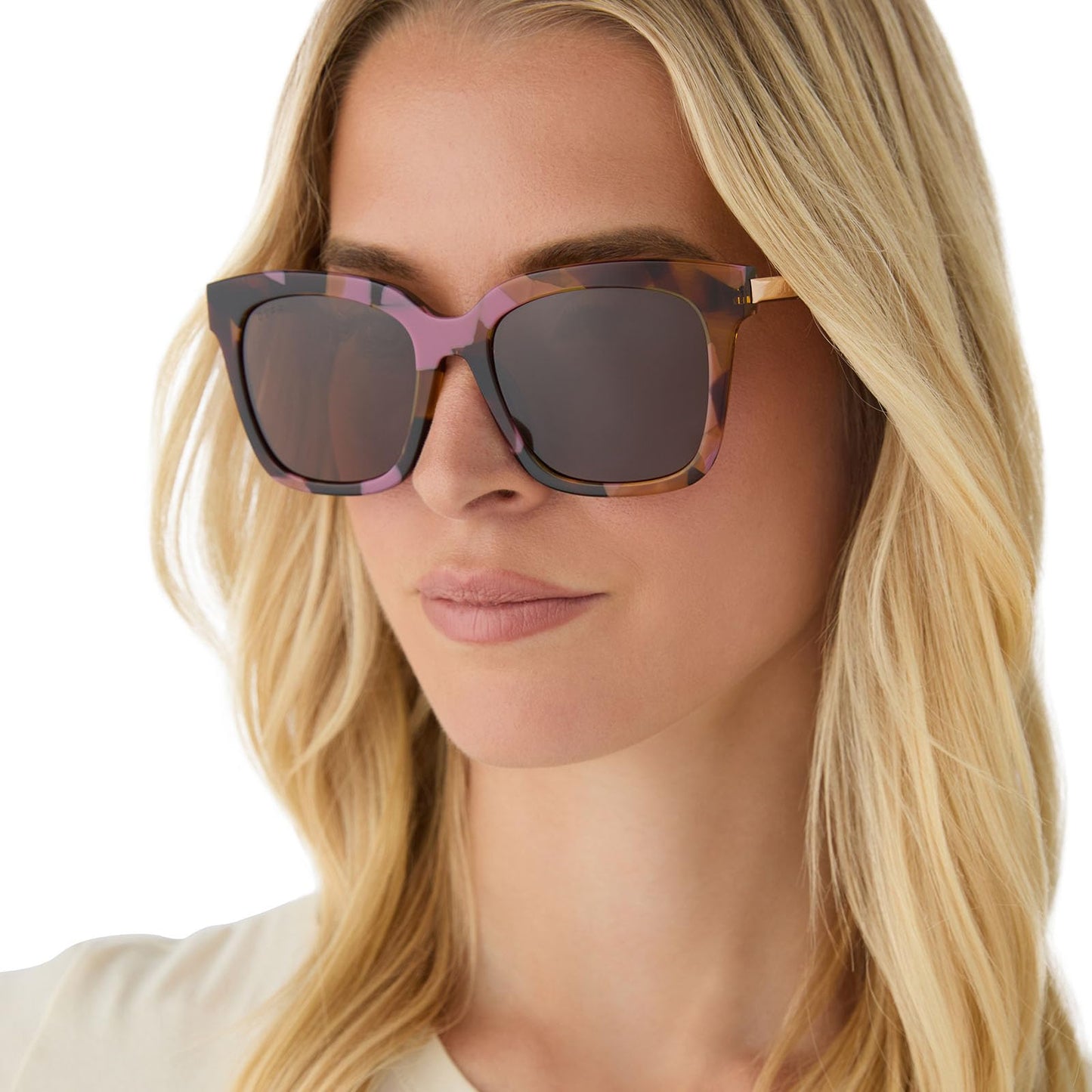 DIFF Bella Designer Square Oversized Sunglasses for Women UV400 Protection, Tortoise frame w/giftable travel case