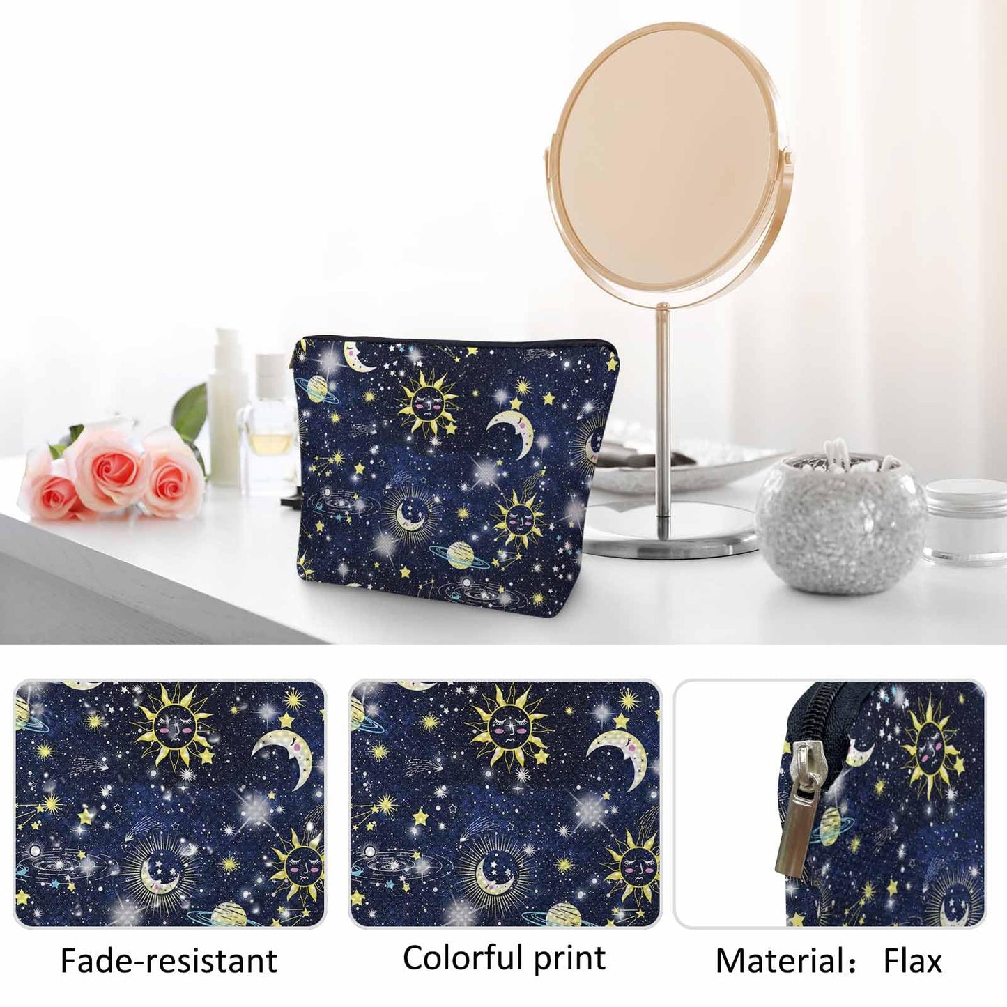 Lobster Cosmetic Travel Bag For Toiletries, Cartoon Lobster Ocean Sea Wave Makeup Bag Toiletry Bags For Women, Flax Cosmetic Bags Make Up Bag Purse Toiletries Bag Birthday Gift