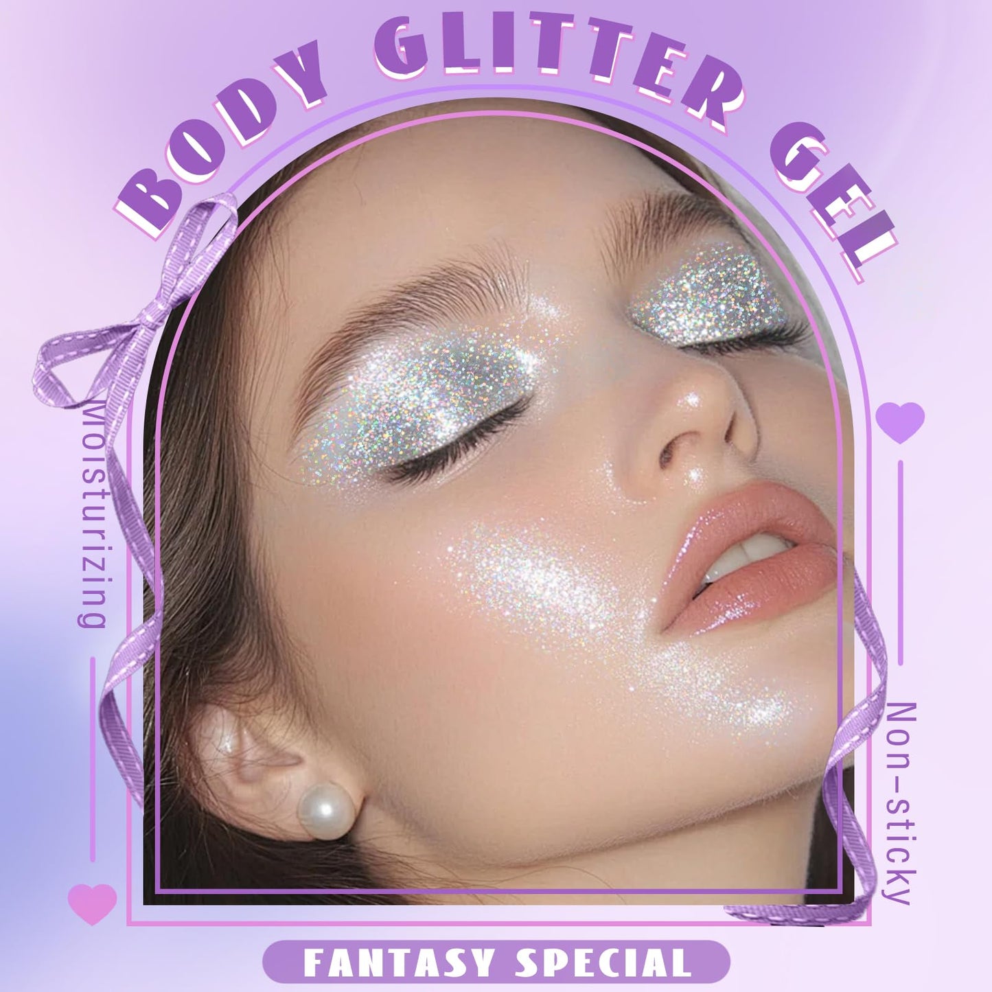 Roll-on Holographic Body Glitter Gel for Face Hair, Chameleon Color Changing Glitter Gel Under Light, Chunky Mermaid Sequins Festival Party Rave Accessories Shimmer Makeup (8# Sparkling Pink)