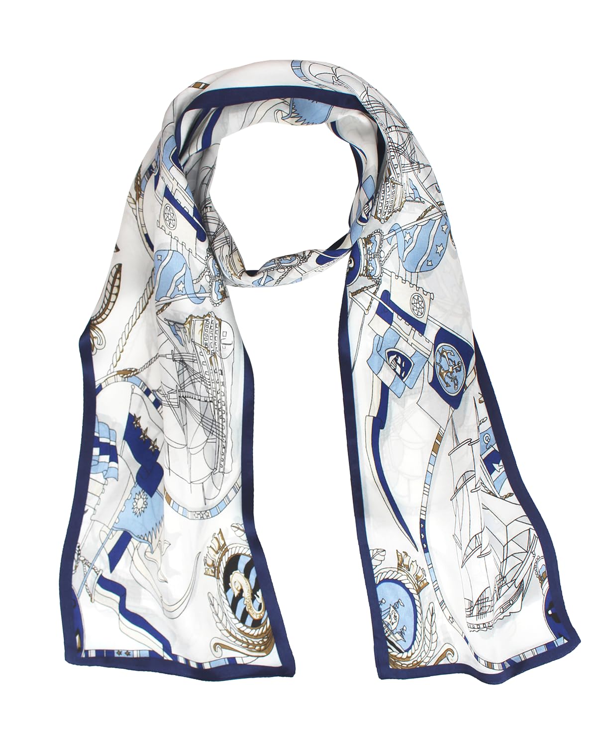 ANDANTINO 100% Silk Scarf for Women 59”*6.3” Long Shawls for Headscarf and Neck- Oblong Hair Wraps with Gift Packed