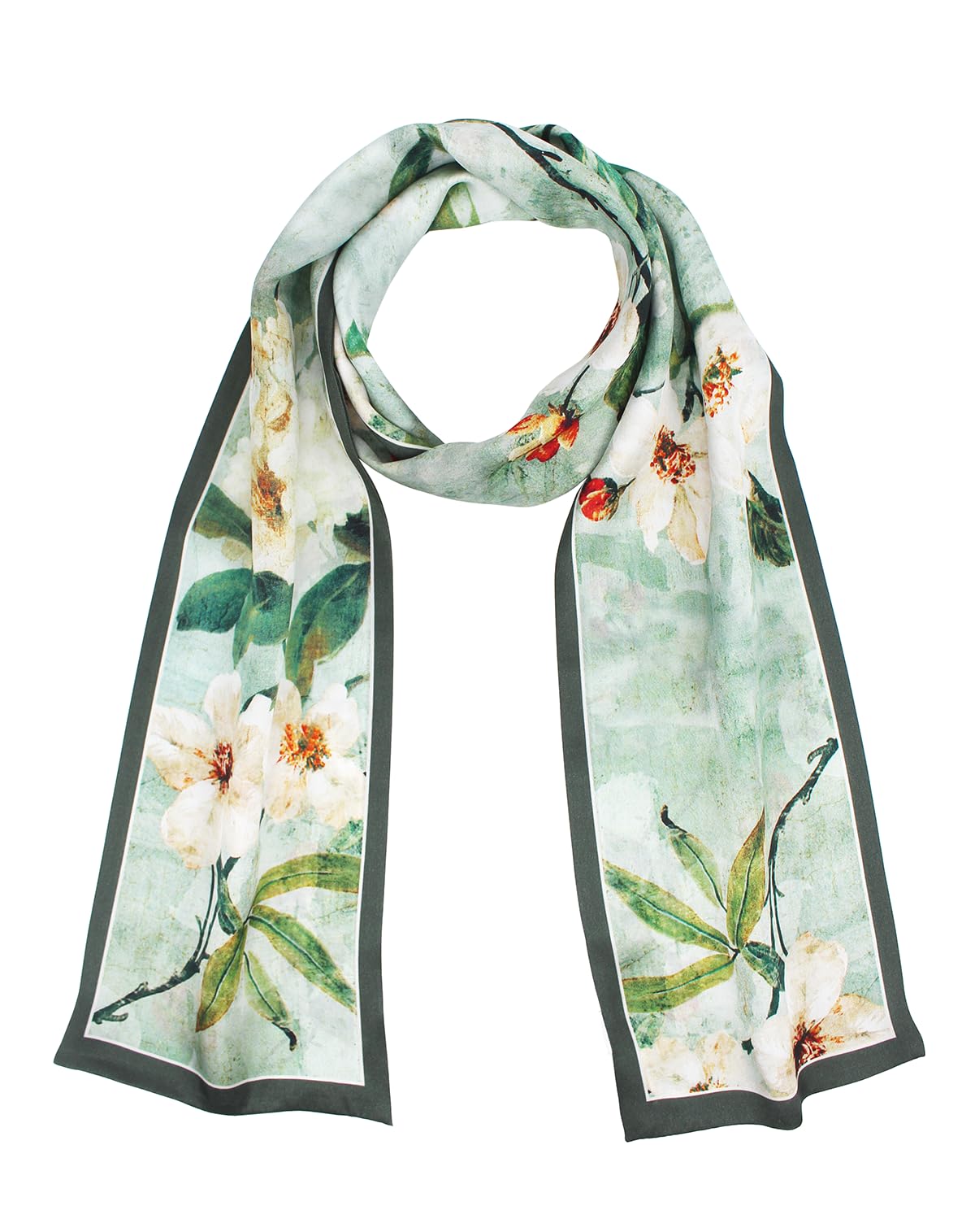 ANDANTINO 100% Silk Scarf for Women 59”*6.3” Long Shawls for Headscarf and Neck- Oblong Hair Wraps with Gift Packed