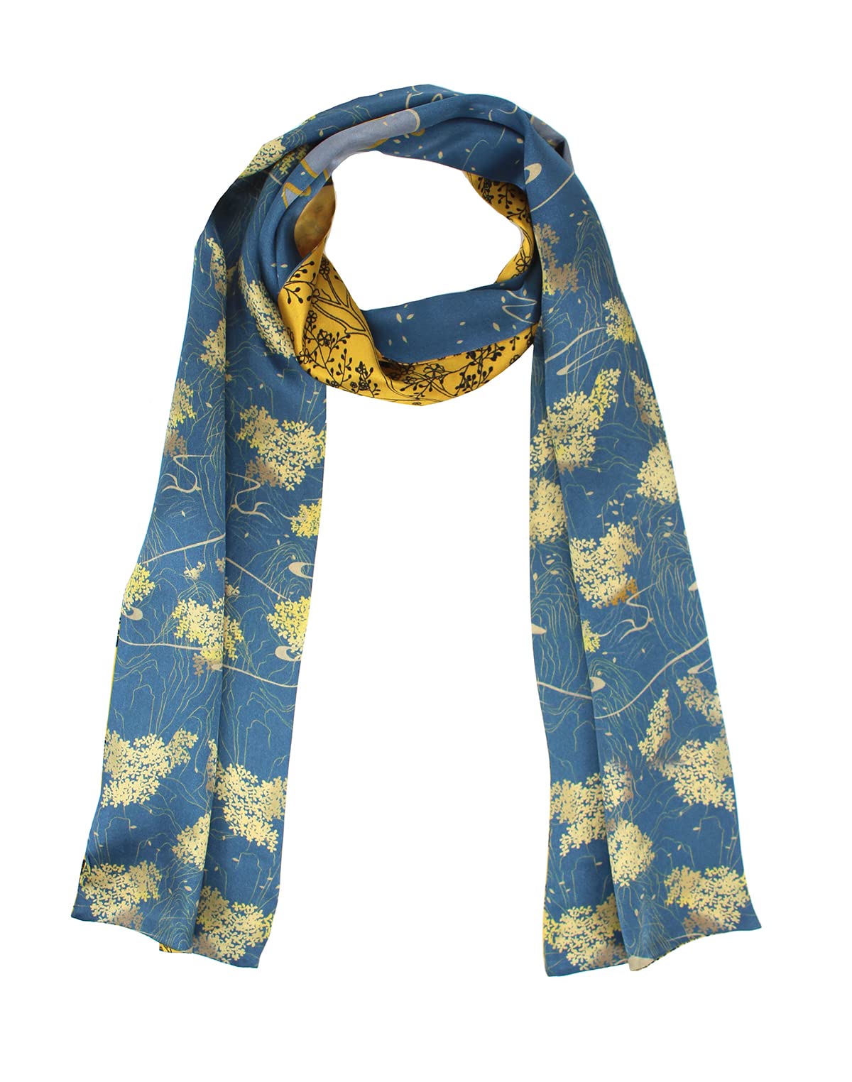 ANDANTINO 100% Silk Scarf for Women 59”*6.3” Long Shawls for Headscarf and Neck- Oblong Hair Wraps with Gift Packed