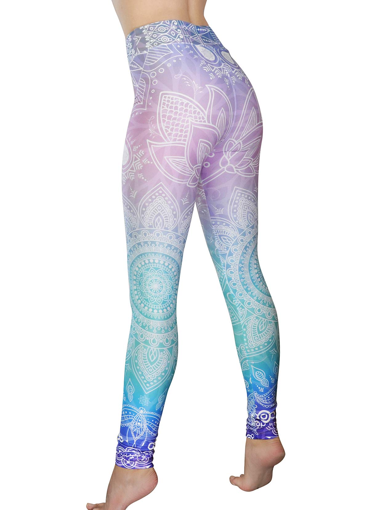 Comfy Yoga Pants - Workout Capris - High Waist Workout Leggings for Women - Lightweight Printed Yoga Legging - Size S/M 4-10