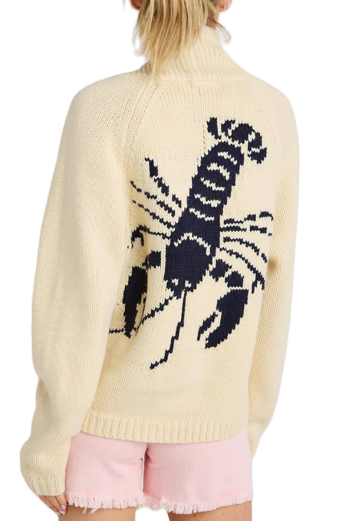 Women Lobster Knit Sweater Cardigan Y2k Long Sleeve Graphic Knitted Cardigans Goth Vintage Knitwear Fall Winter