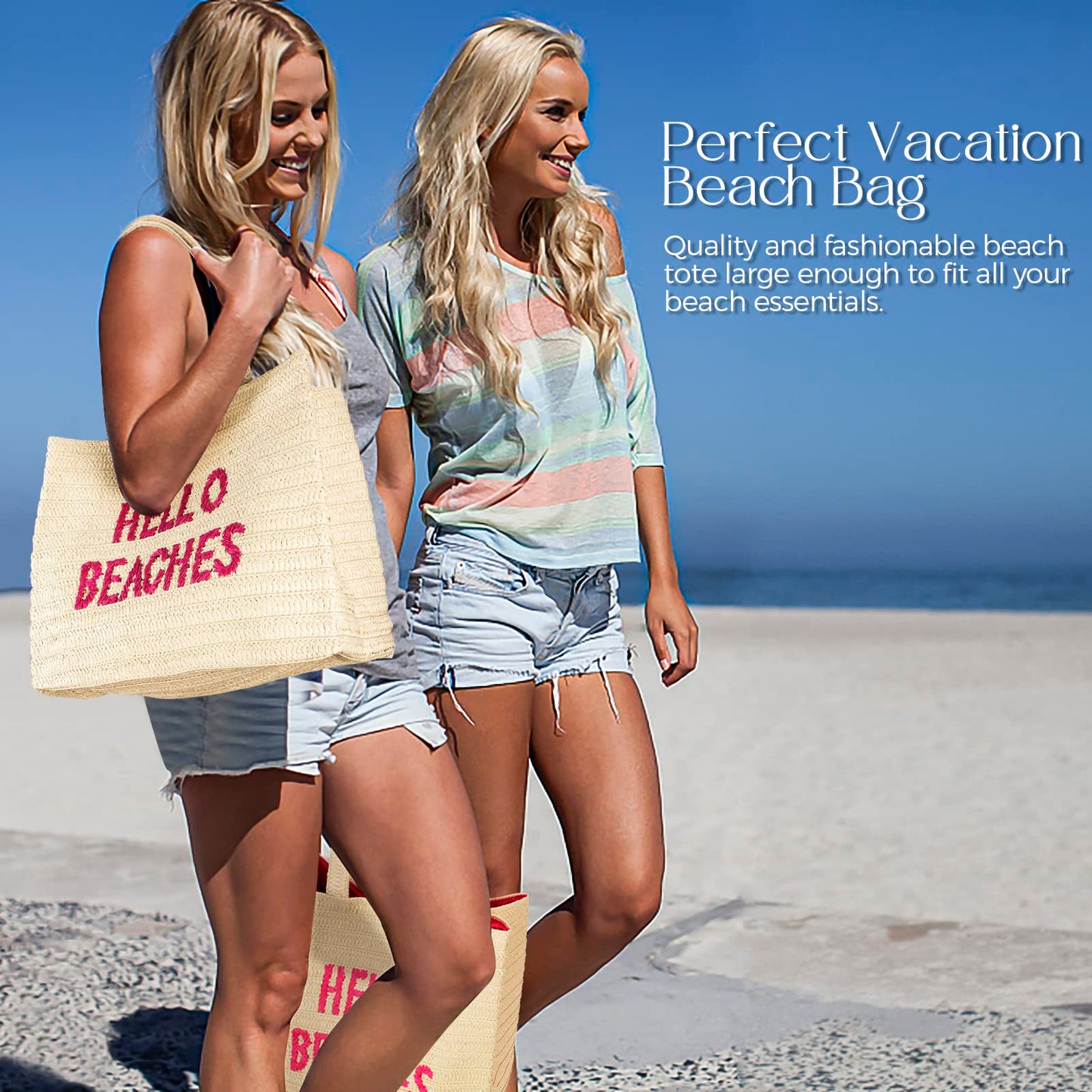 A Packable Beach Bag | The Straw Beach Tote Bag of 2025 | Beach Bags for Women Vacation | Large Beach Bag
