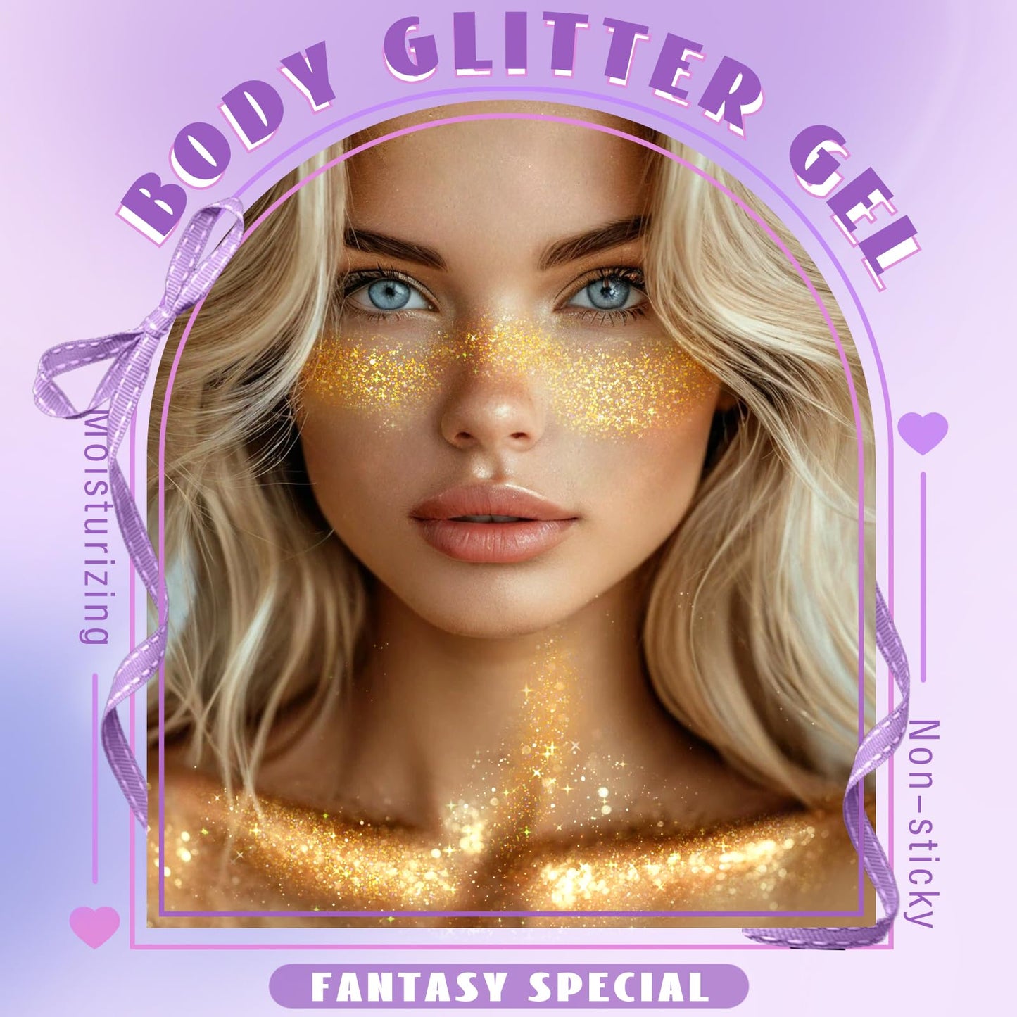 Roll-on Holographic Body Glitter Gel for Face Hair, Chameleon Color Changing Glitter Gel Under Light, Chunky Mermaid Sequins Festival Party Rave Accessories Shimmer Makeup (8# Sparkling Pink)