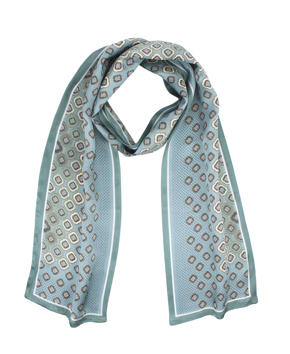 ANDANTINO 100% Silk Scarf for Women 59”*6.3” Long Shawls for Headscarf and Neck- Oblong Hair Wraps with Gift Packed