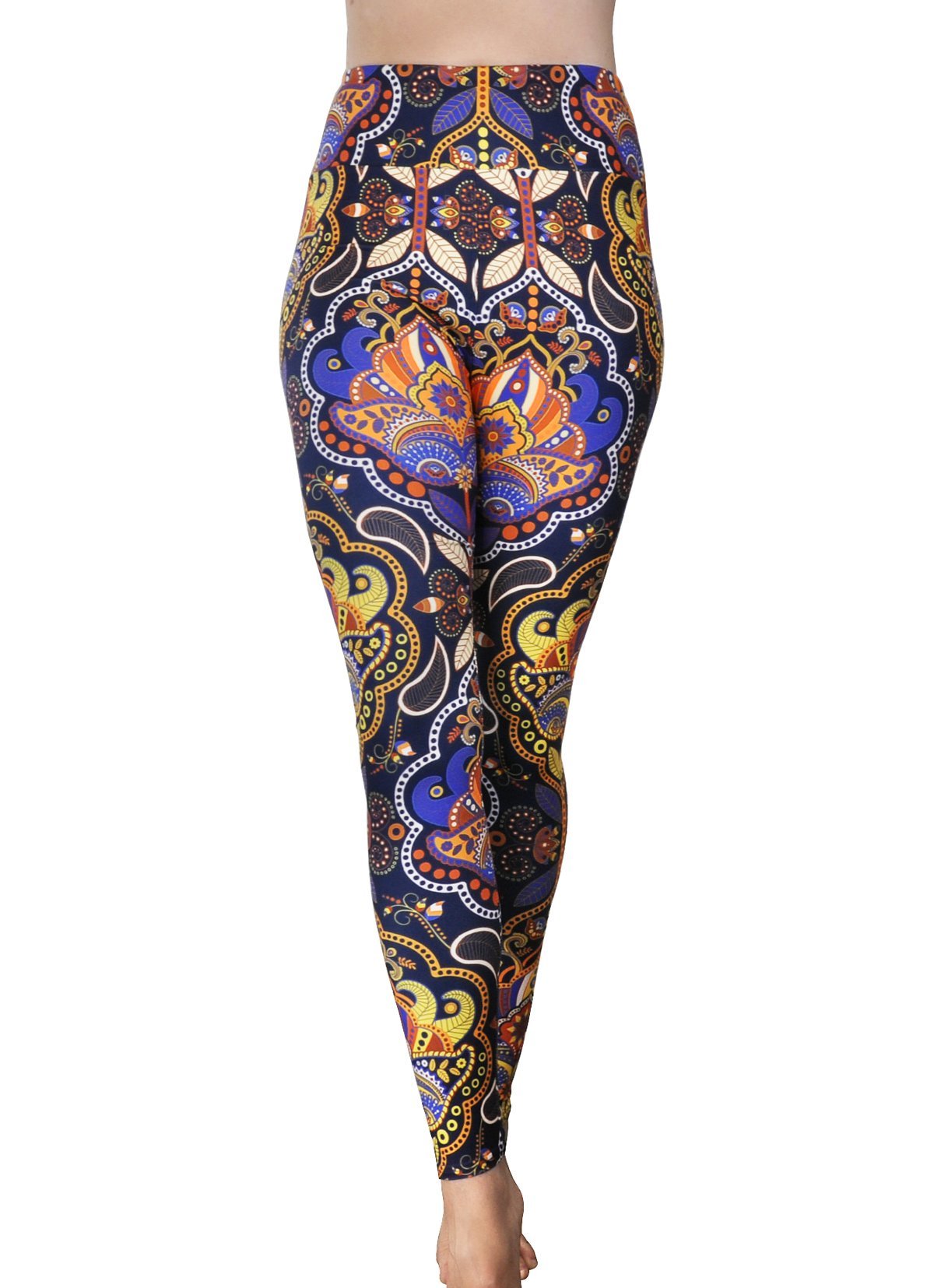 Comfy Yoga Pants - High Waisted Yoga Leggings with Bohemian Print - Extra Soft - Dry Fit