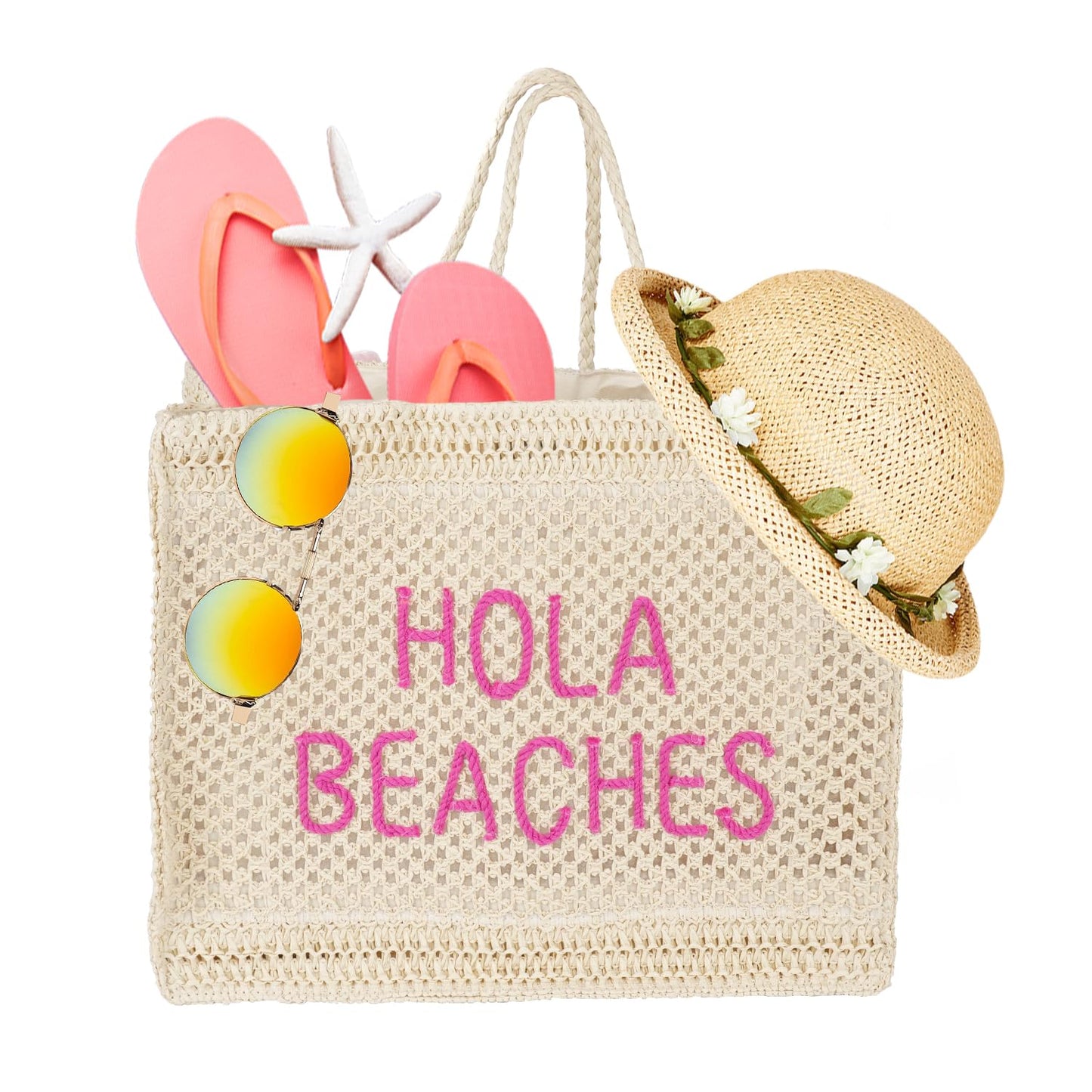 A Packable Beach Bag | The Straw Beach Tote Bag of 2025 | Beach Bags for Women Vacation | Large Beach Bag