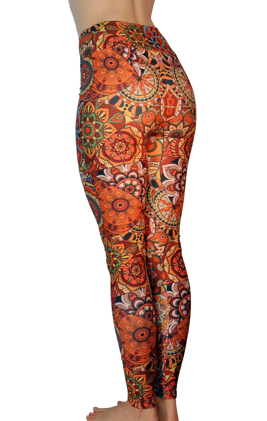 Comfy Yoga Pants - High Waisted Yoga Leggings with Bohemian Print - Extra Soft - Dry Fit