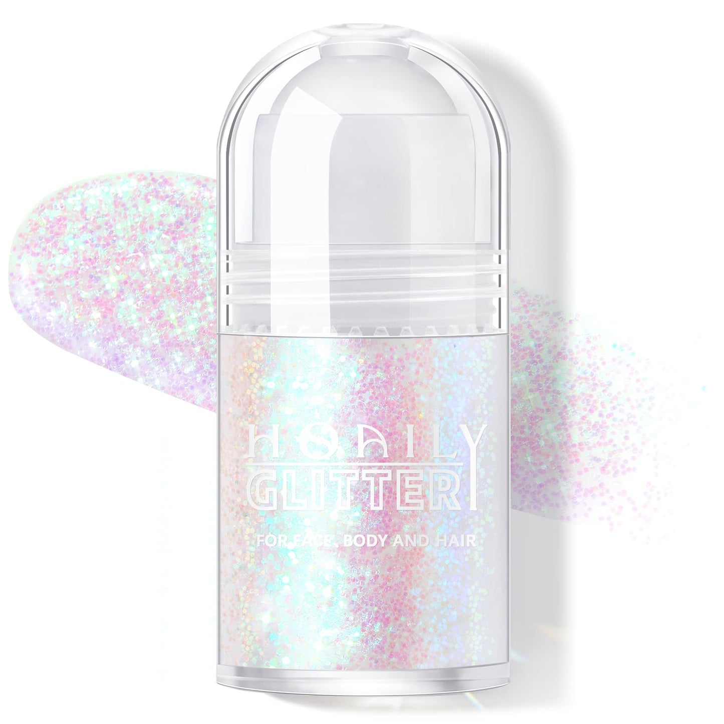 Roll-on Holographic Body Glitter Gel for Face Hair, Chameleon Color Changing Glitter Gel Under Light, Chunky Mermaid Sequins Festival Party Rave Accessories Shimmer Makeup (8# Sparkling Pink)