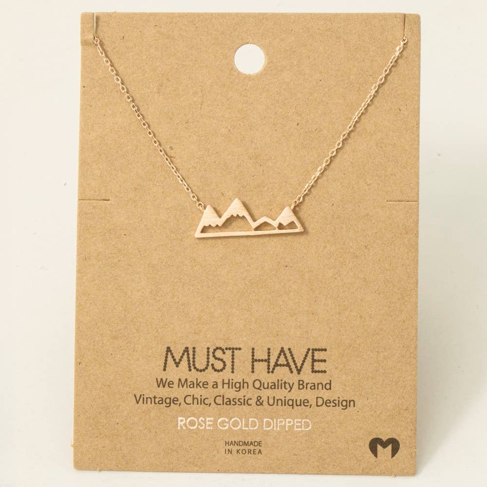 Fame Accessories - Mountain Cutout Pendant Necklace: S