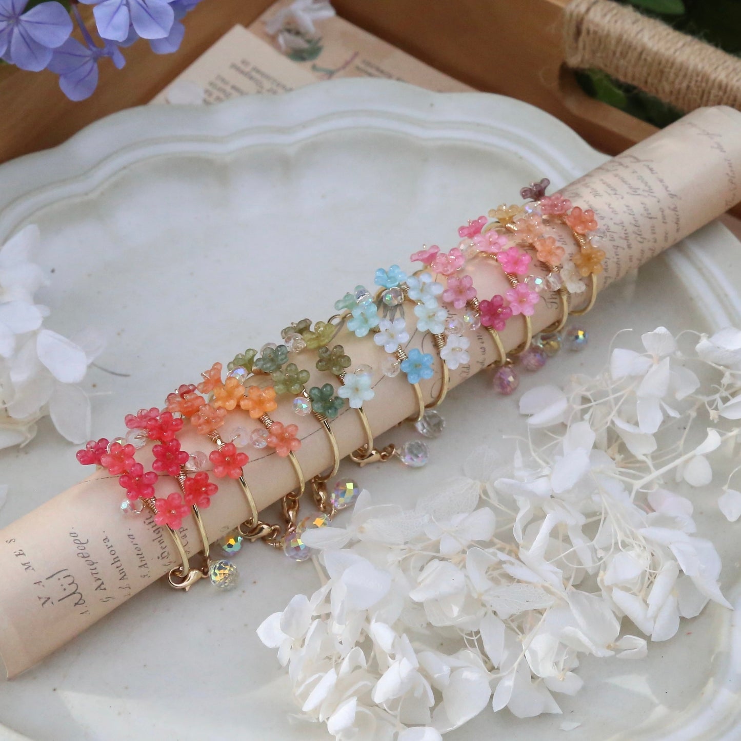 Gradient Flower Hoop Earrings