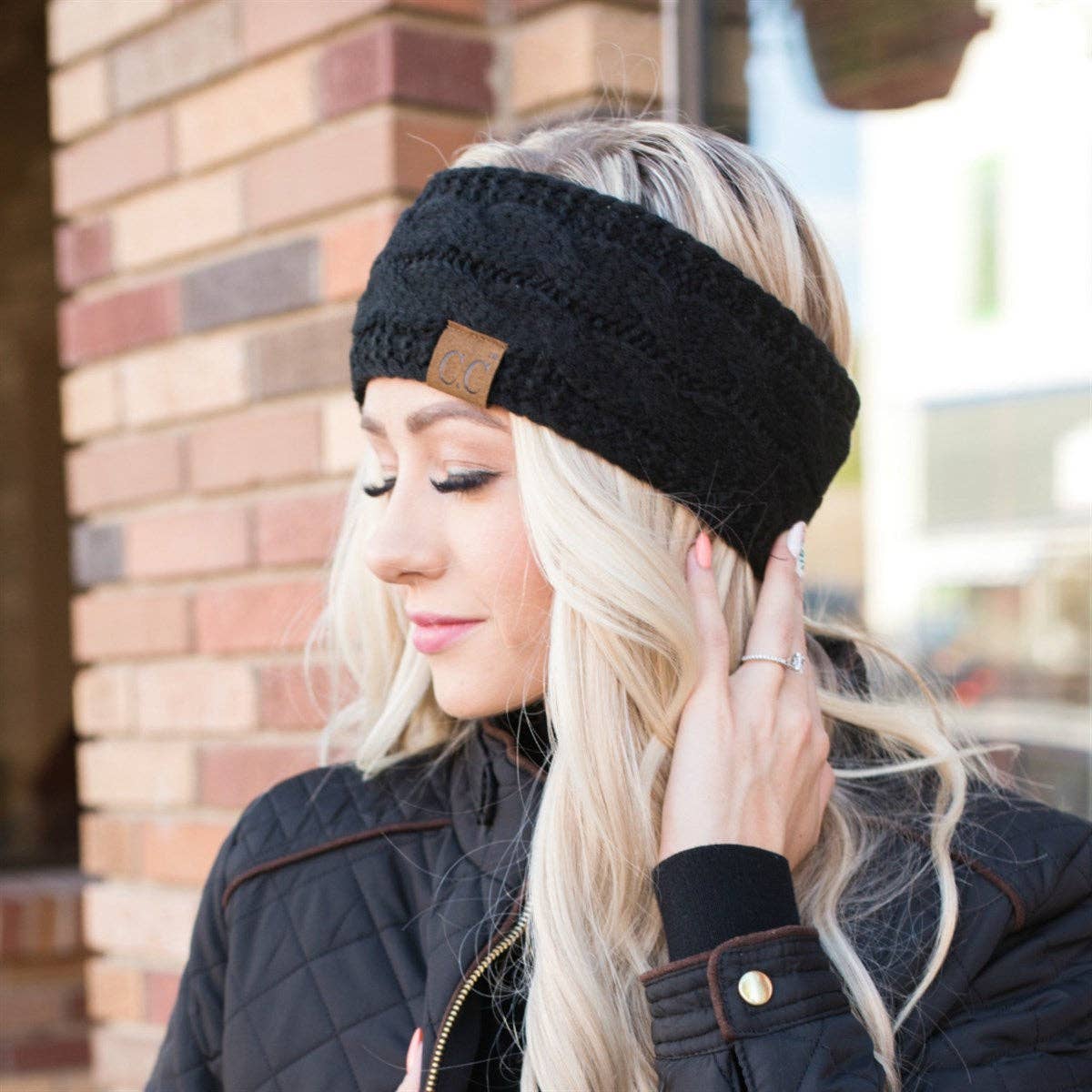 Truly Contagious - CC Cable Knit Lined Headwrap ( HW-20 ): Dark Melange Grey