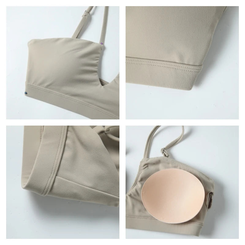 Hearuisav Ultra-soft Fabrics Casual Sports Bra Push up Yoga Clothes Woman Running Fitness Underwear Breathable Gym Top Women