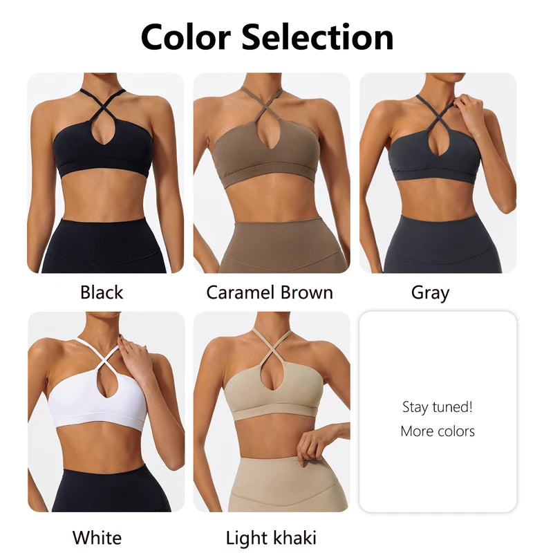 Hearuisav Ultra-soft Fabrics Casual Sports Bra Push up Yoga Clothes Woman Running Fitness Underwear Breathable Gym Top Women