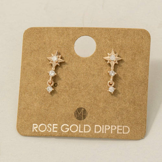 Fame Accessories - Mini Star Layered Drop Earrings: R