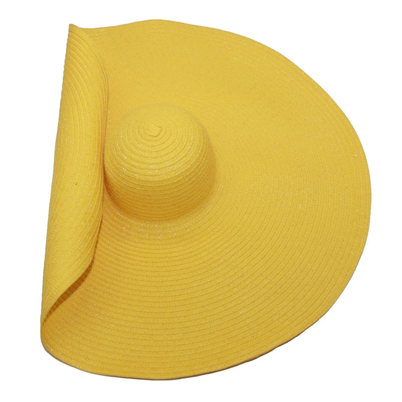 Women's Colorful Large Brim Straw Sun Hat