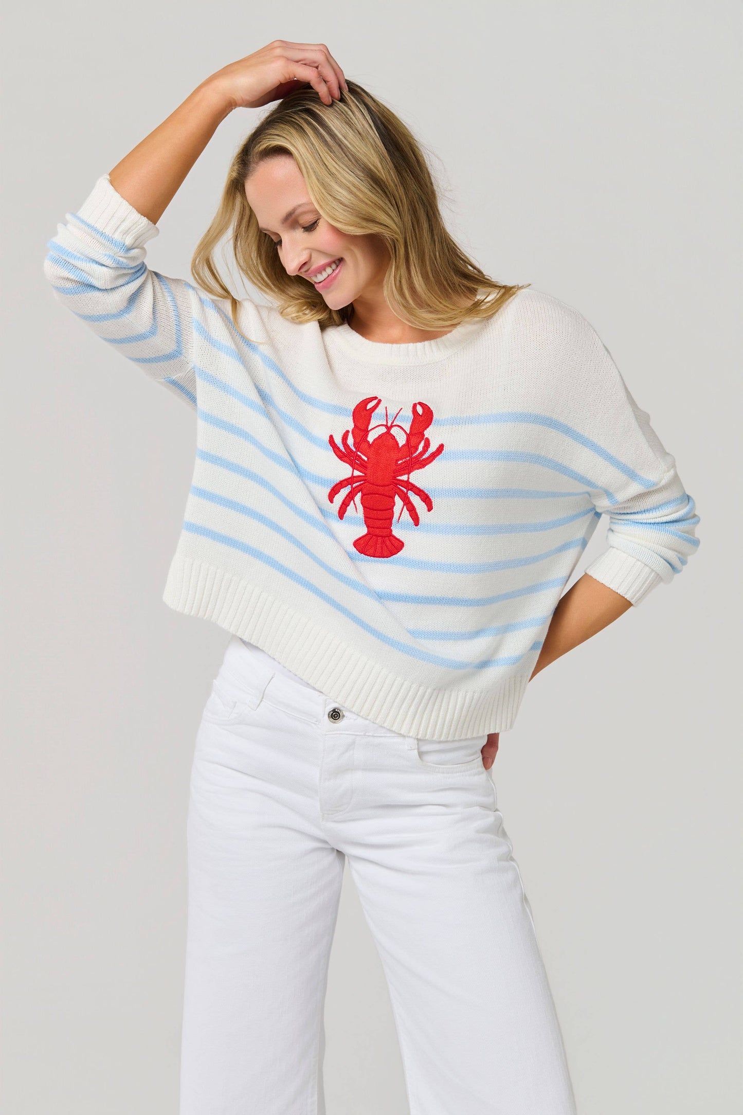 Shiraleah - LOBSTER RELAXED FASHION FIT SWEATER: MEDIUM