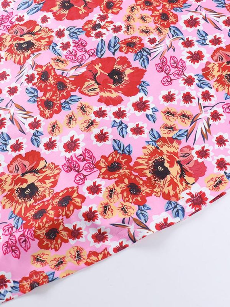 Women'S Ditsy Floral Print Cami Dress, Boho Sleeveless Spaghetti Strap Long Dress for Beach Holiday Vacation, Ladies Summer Clothes