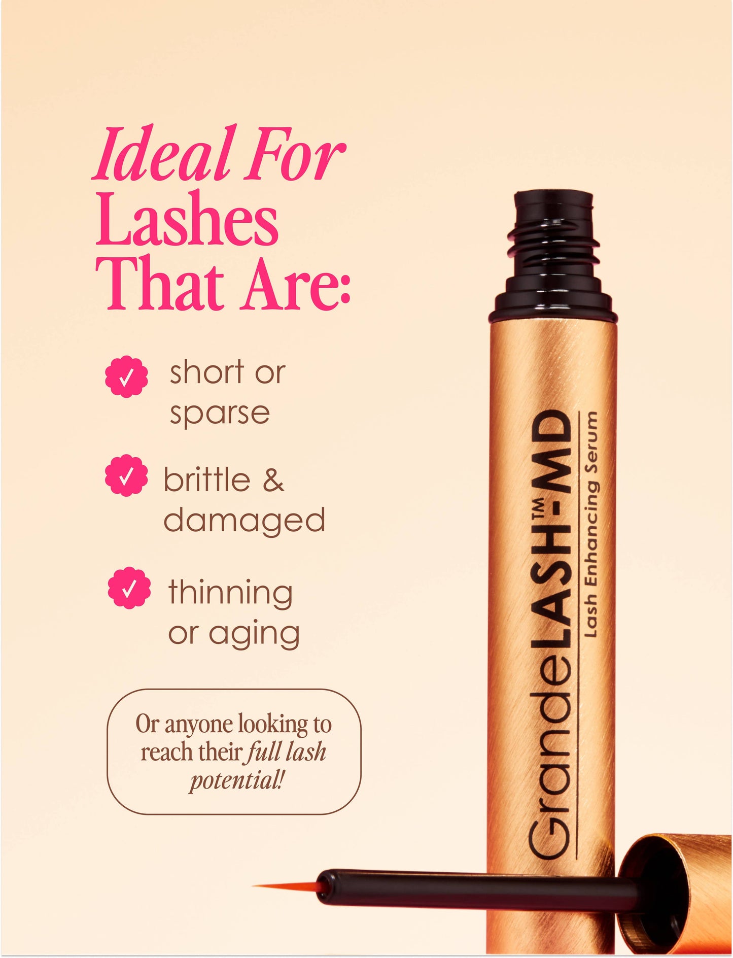 Grande Cosmetics - GrandeLASH-MD Lash Enhancing Serum: 1 mL (6 Week Supply)