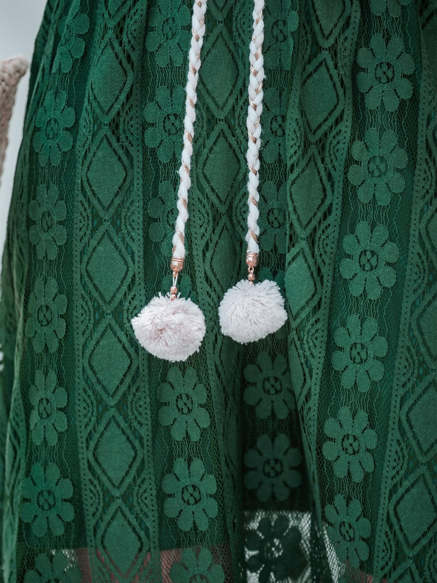 CUPSHE Women's Summer Dresses Sleeveless Lace Casual Tassel Beach Spaghetti Straps Flowy Maxi Sun Dress