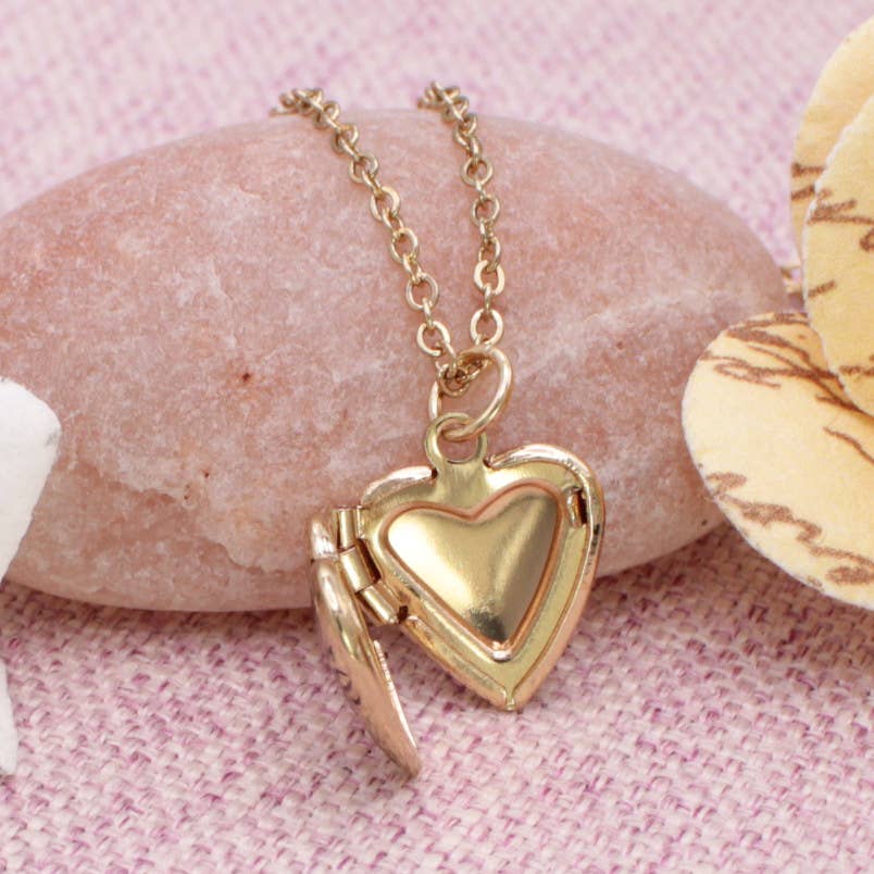 ZAD - A Little Love Tiny Gold Heart Locket Necklace