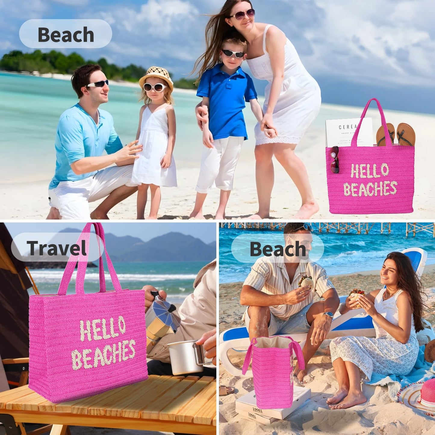 A Packable Beach Bag | The Straw Beach Tote Bag of 2025 | Beach Bags for Women Vacation | Large Beach Bag