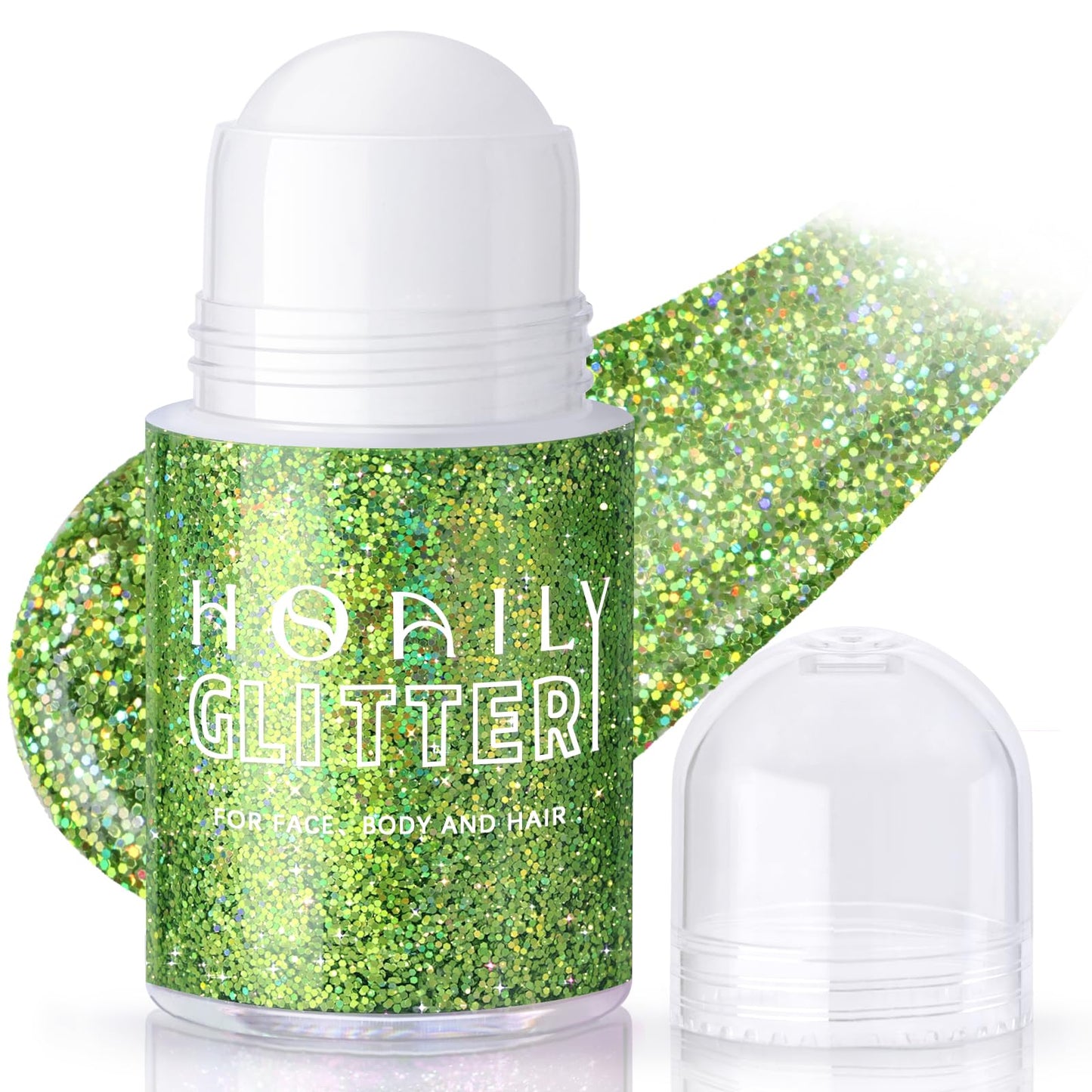 Roll-on Holographic Body Glitter Gel for Face Hair, Chameleon Color Changing Glitter Gel Under Light, Chunky Mermaid Sequins Festival Party Rave Accessories Shimmer Makeup (8# Sparkling Pink)