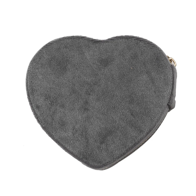 Heart Shape Jewelry Boxes Velvet Jewelry Case For Earrings Necklace Zippered Jewelry Boxes Household Clothing Accessory