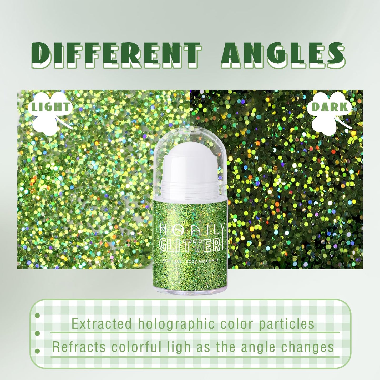 Roll-on Holographic Body Glitter Gel for Face Hair, Chameleon Color Changing Glitter Gel Under Light, Chunky Mermaid Sequins Festival Party Rave Accessories Shimmer Makeup (8# Sparkling Pink)