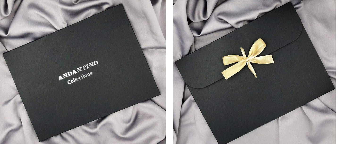 ANDANTINO 100% Silk Scarf for Women 59”*6.3” Long Shawls for Headscarf and Neck- Oblong Hair Wraps with Gift Packed