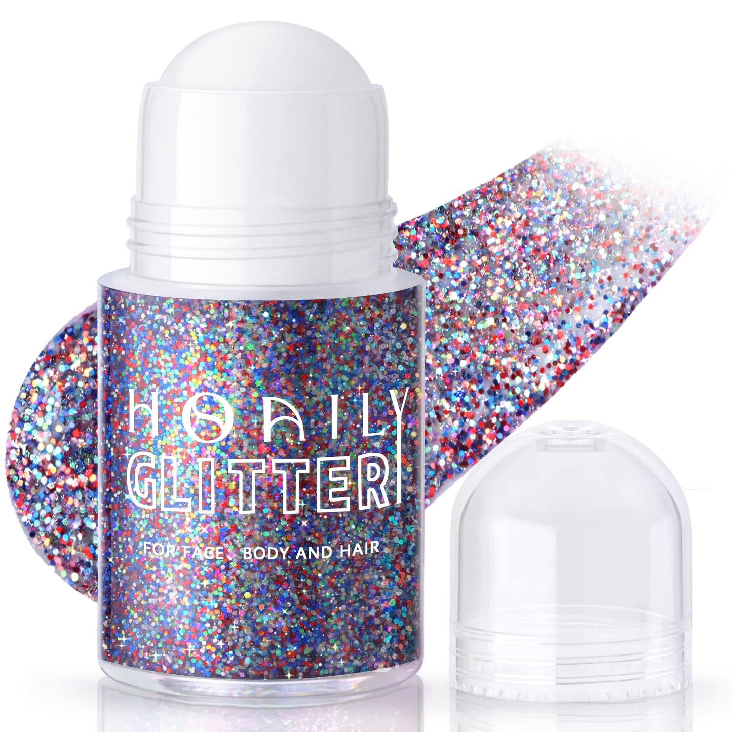 Roll-on Holographic Body Glitter Gel for Face Hair, Chameleon Color Changing Glitter Gel Under Light, Chunky Mermaid Sequins Festival Party Rave Accessories Shimmer Makeup (8# Sparkling Pink)