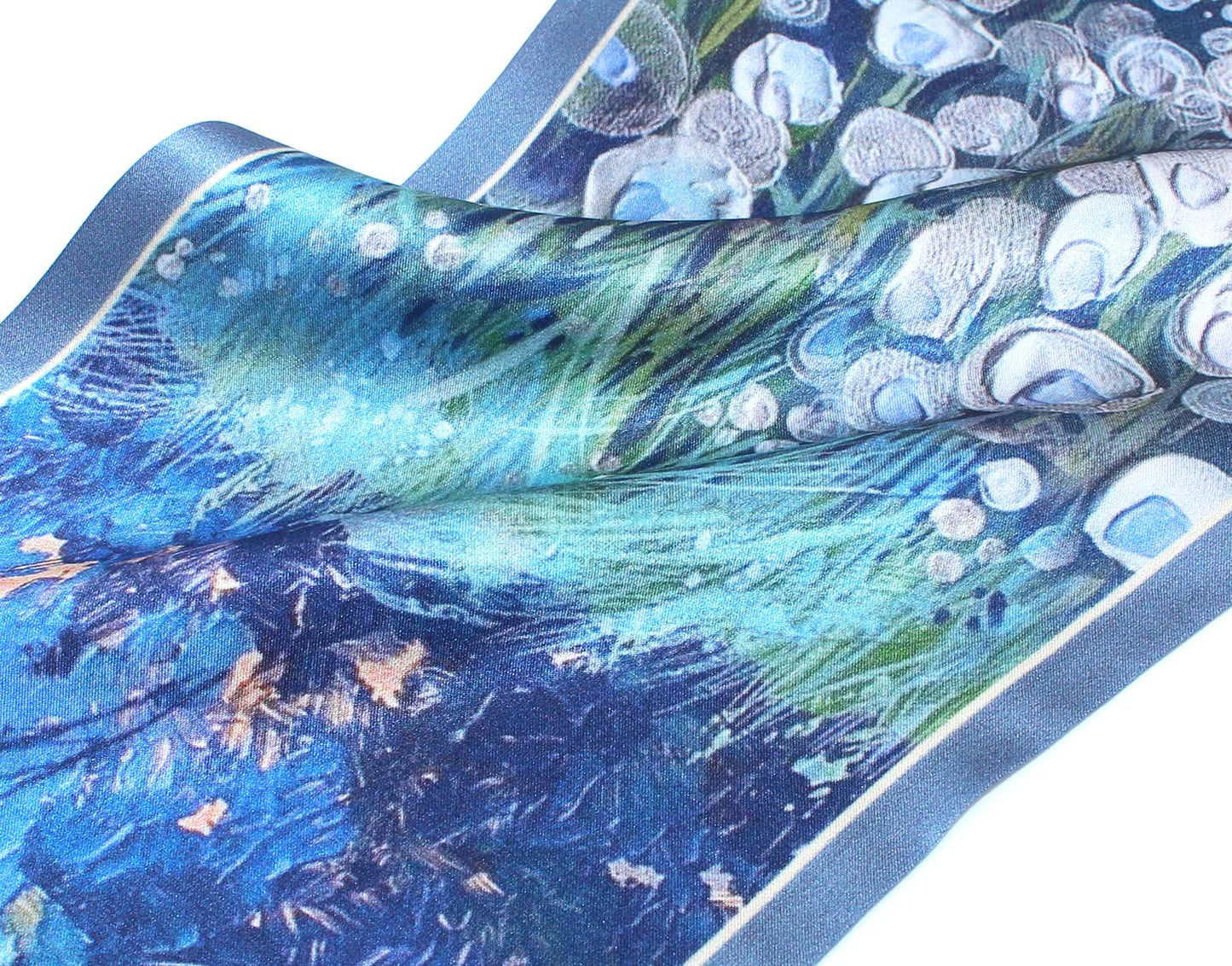 ANDANTINO 100% Silk Scarf for Women 59”*6.3” Long Shawls for Headscarf and Neck- Oblong Hair Wraps with Gift Packed