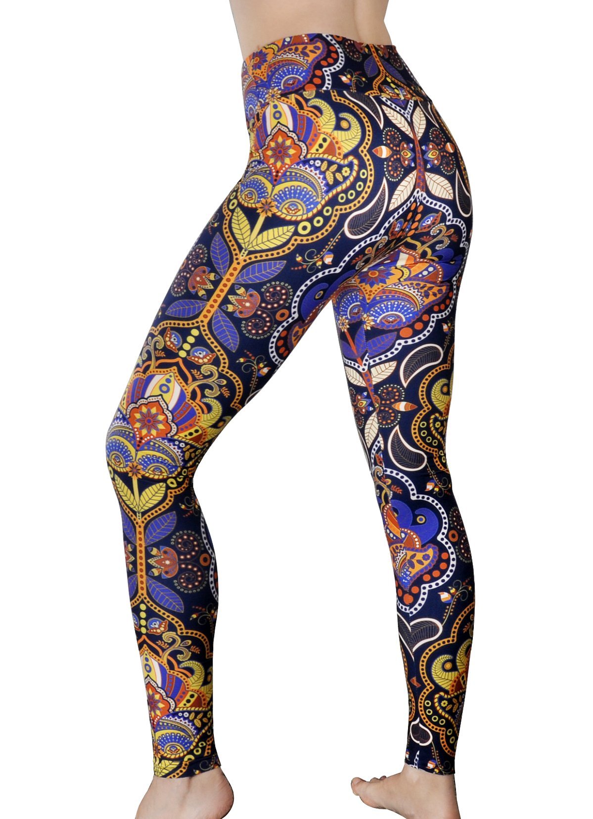 Comfy Yoga Pants - High Waisted Yoga Leggings with Bohemian Print - Extra Soft - Dry Fit