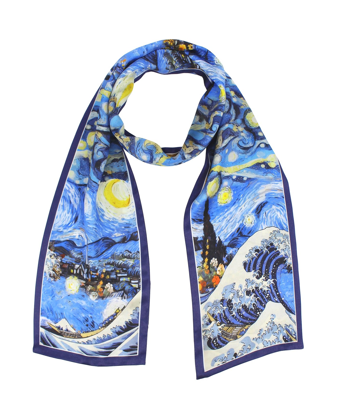 ANDANTINO 100% Silk Scarf for Women 59”*6.3” Long Shawls for Headscarf and Neck- Oblong Hair Wraps with Gift Packed