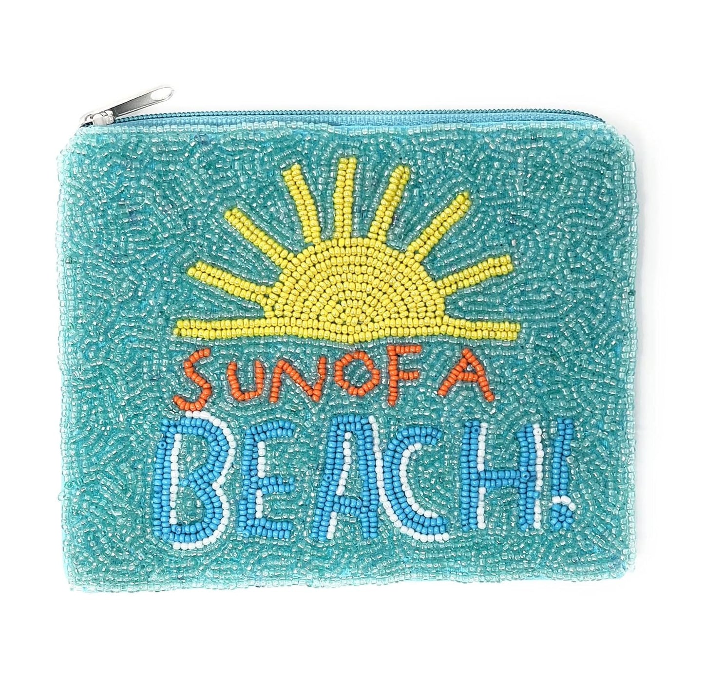 Sun Of A Beach Beaded Coin Purse, Beaded Coin Pouch, Summer Beaded Coin Purse, Small Wallets for Her, Birthday Gifts