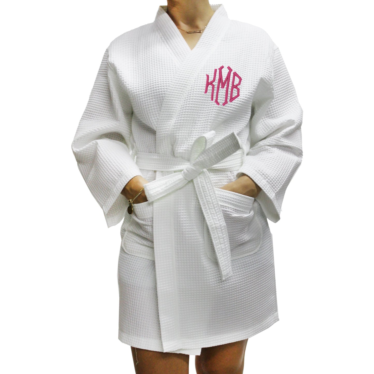 Personalized Waffle Bridesmaid Kimono Robe - Wedding Bridal Party Robes - Women's Bathrobe - Custom Monogrammed