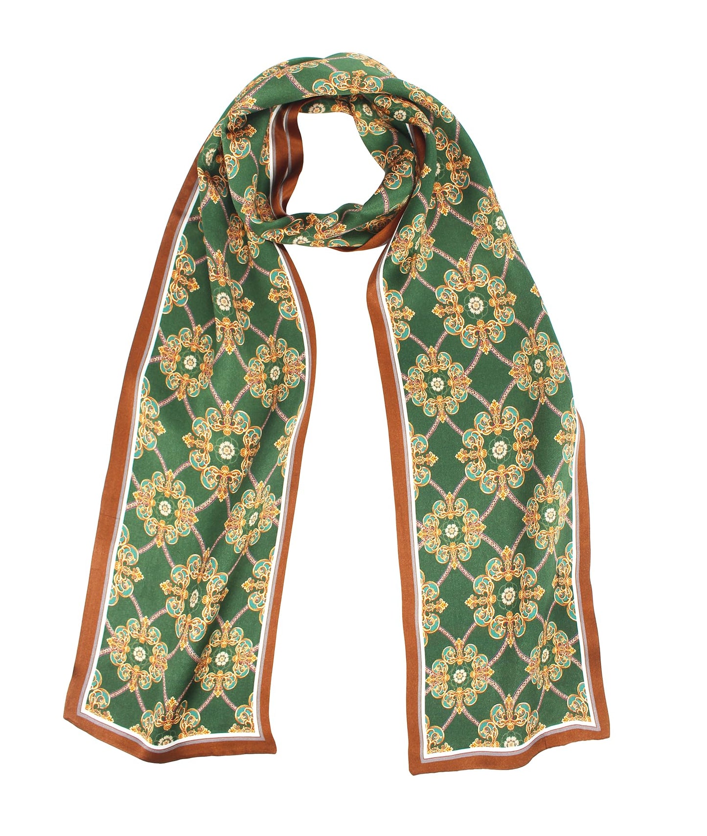 ANDANTINO 100% Silk Scarf for Women 59”*6.3” Long Shawls for Headscarf and Neck- Oblong Hair Wraps with Gift Packed